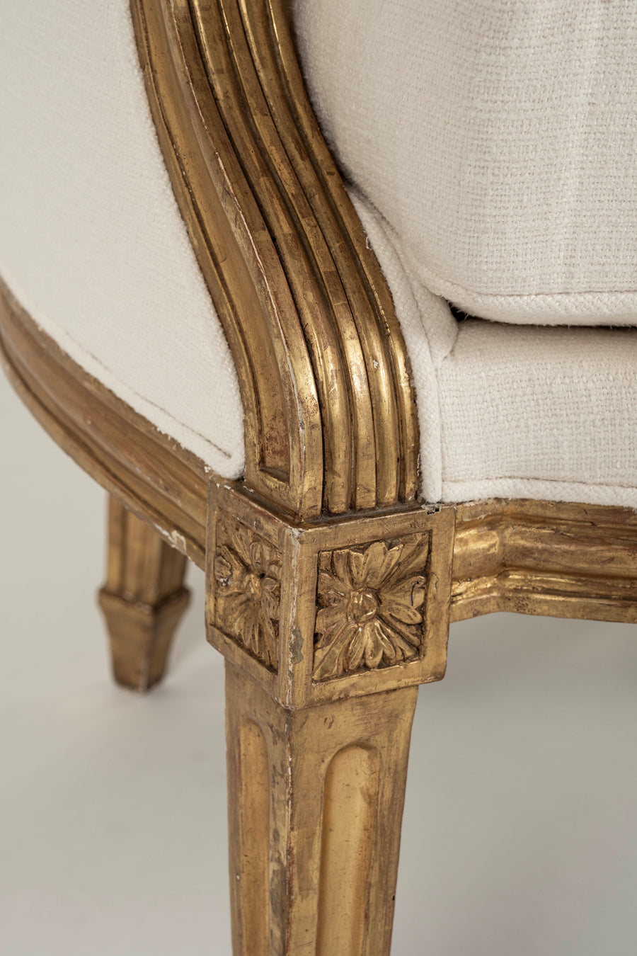 Pair Louis XVI Style Gilt Bergeres