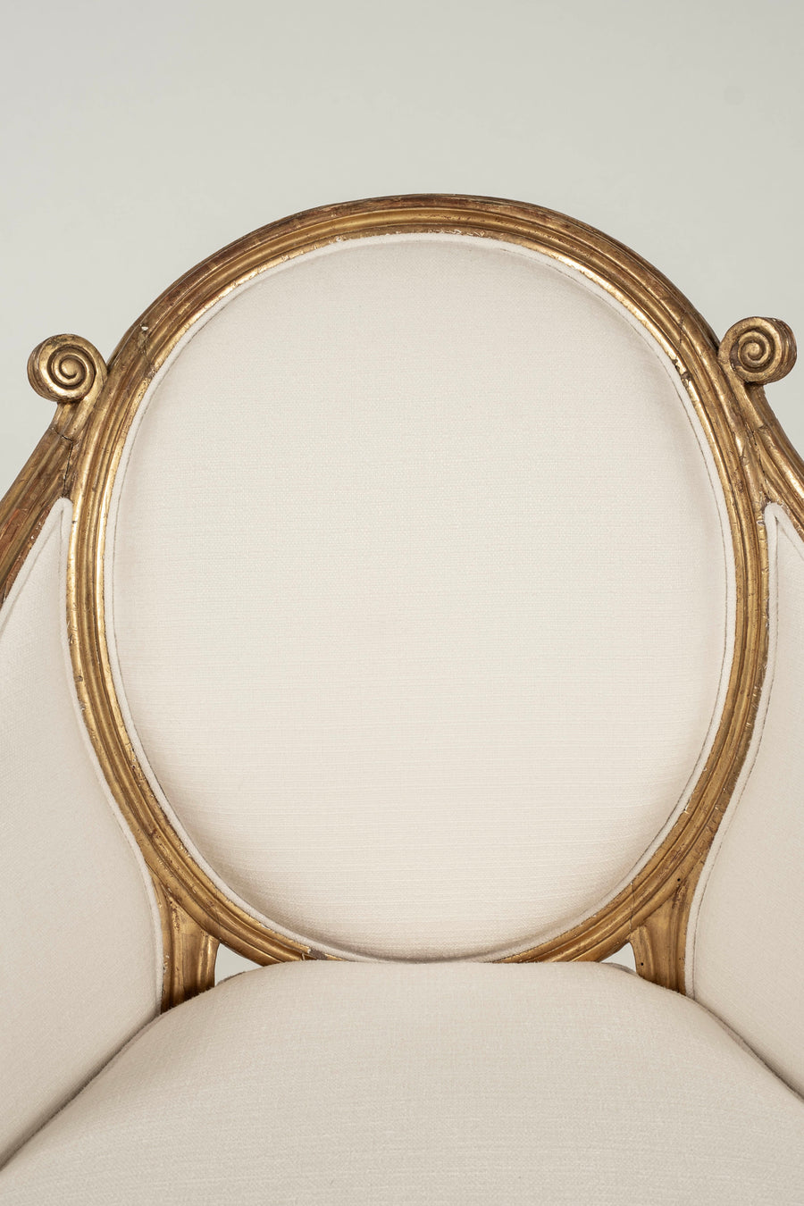 Pair Louis XVI Style Gilt Bergeres