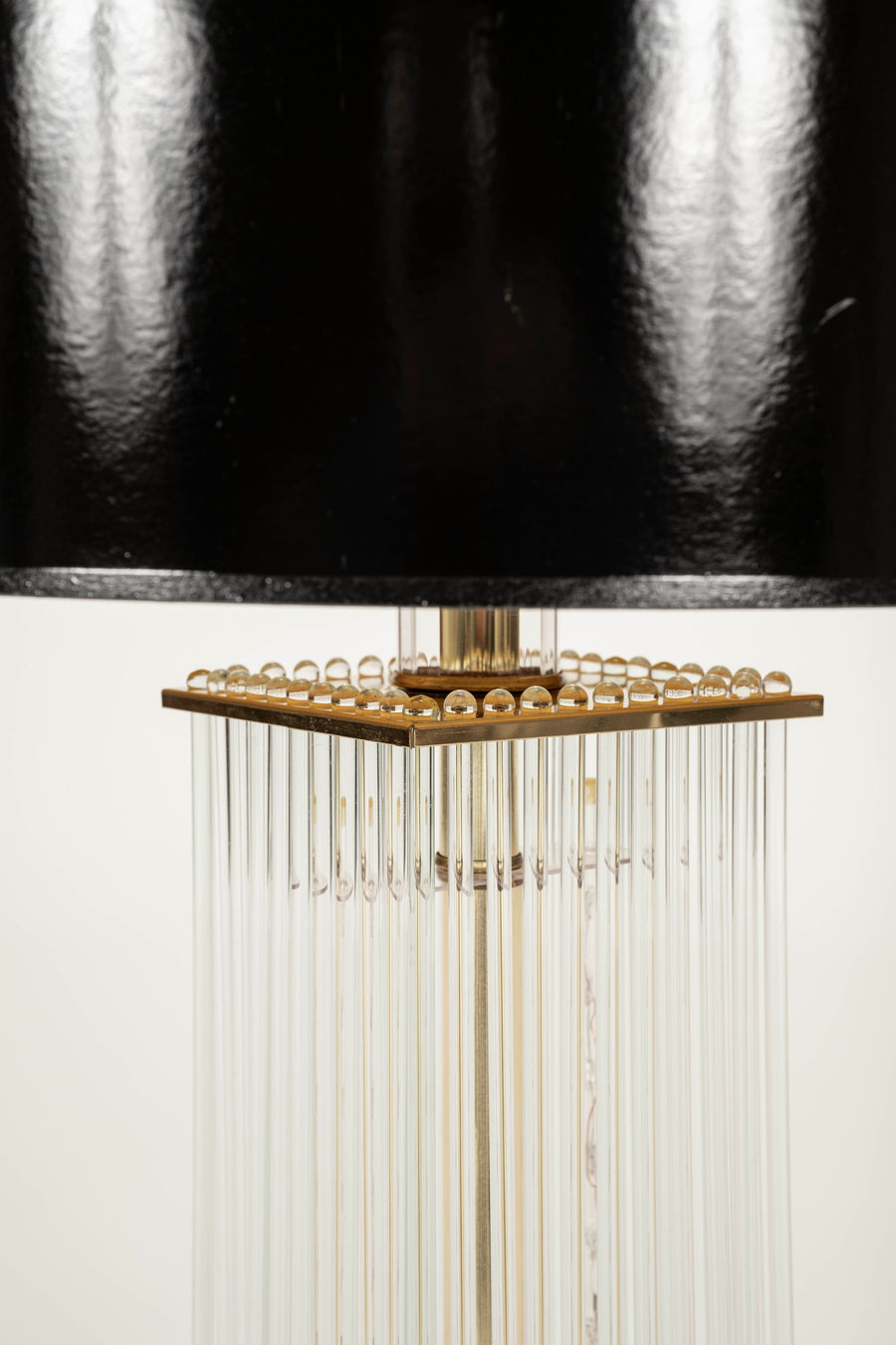 Gaetano Sciolari Glass Rod Brass Table Lamp