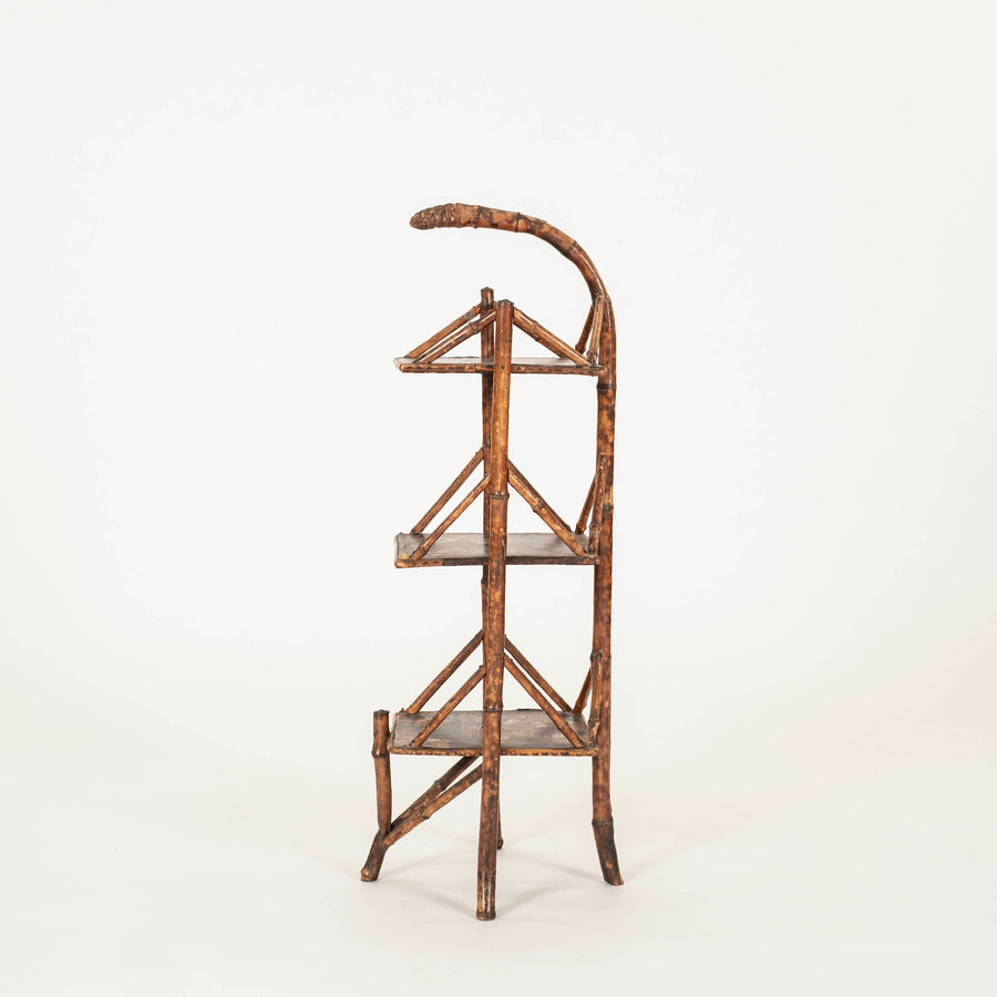 19th Century Aesthetic Lacquered Bamboo Etagere