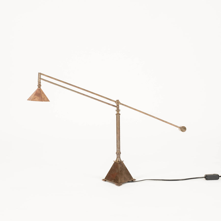 Brass Pyramidal Base Table Lamp