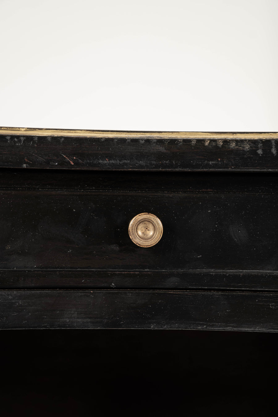 Pair Louis XVI Style Black Nightstands