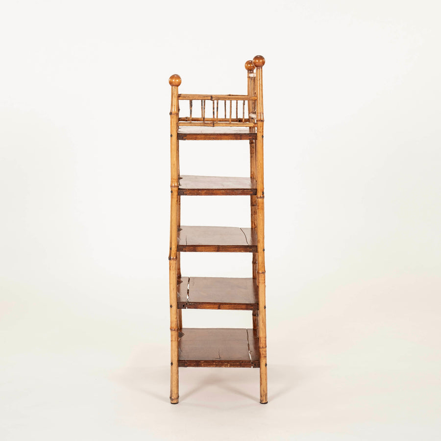 1940s English Bamboo Étagère