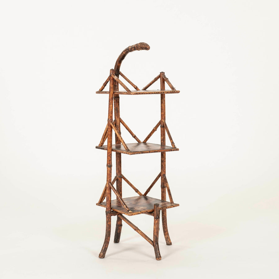 19th Century Aesthetic Lacquered Bamboo Etagere