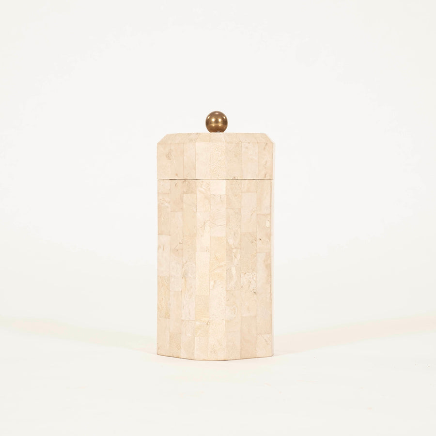 Tessellated Travertine Octagonal Box