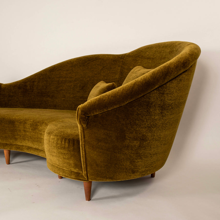MCM Italian Sofa, Verde Green Mohair