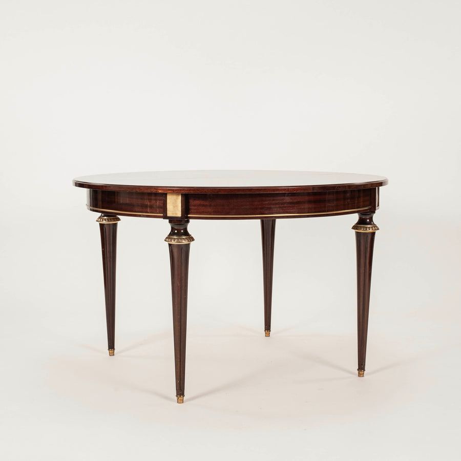 20th Century Louis XVI Style Lacquered Dining Table, ~48” Diameter