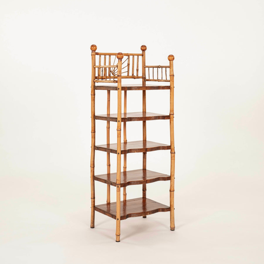 1940s English Bamboo Étagère