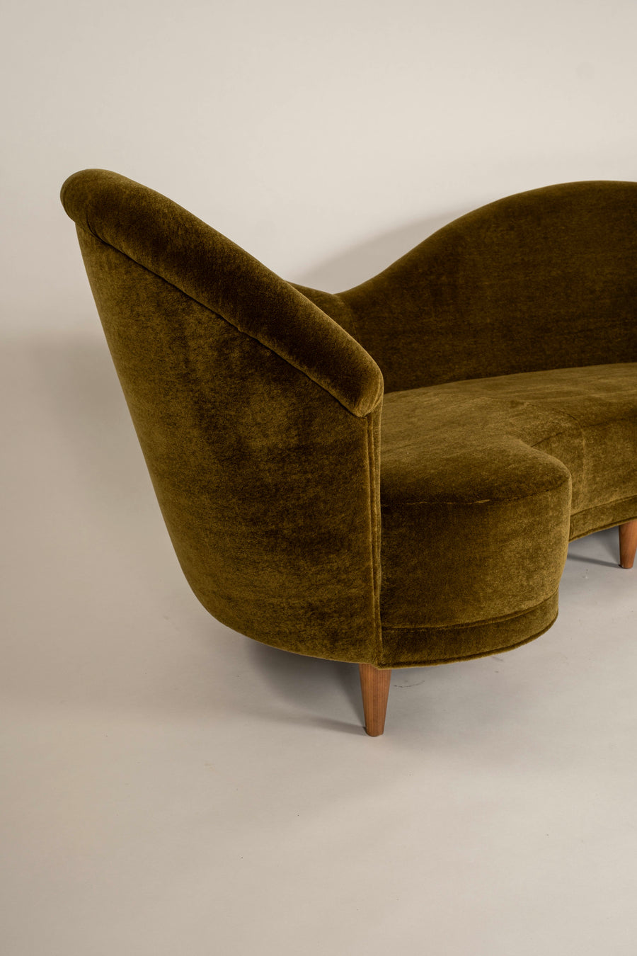 MCM Italian Sofa, Verde Green Mohair