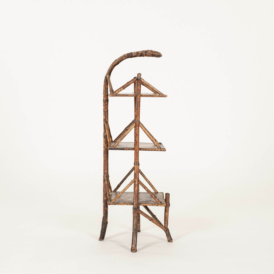 19th Century Aesthetic Lacquered Bamboo Etagere