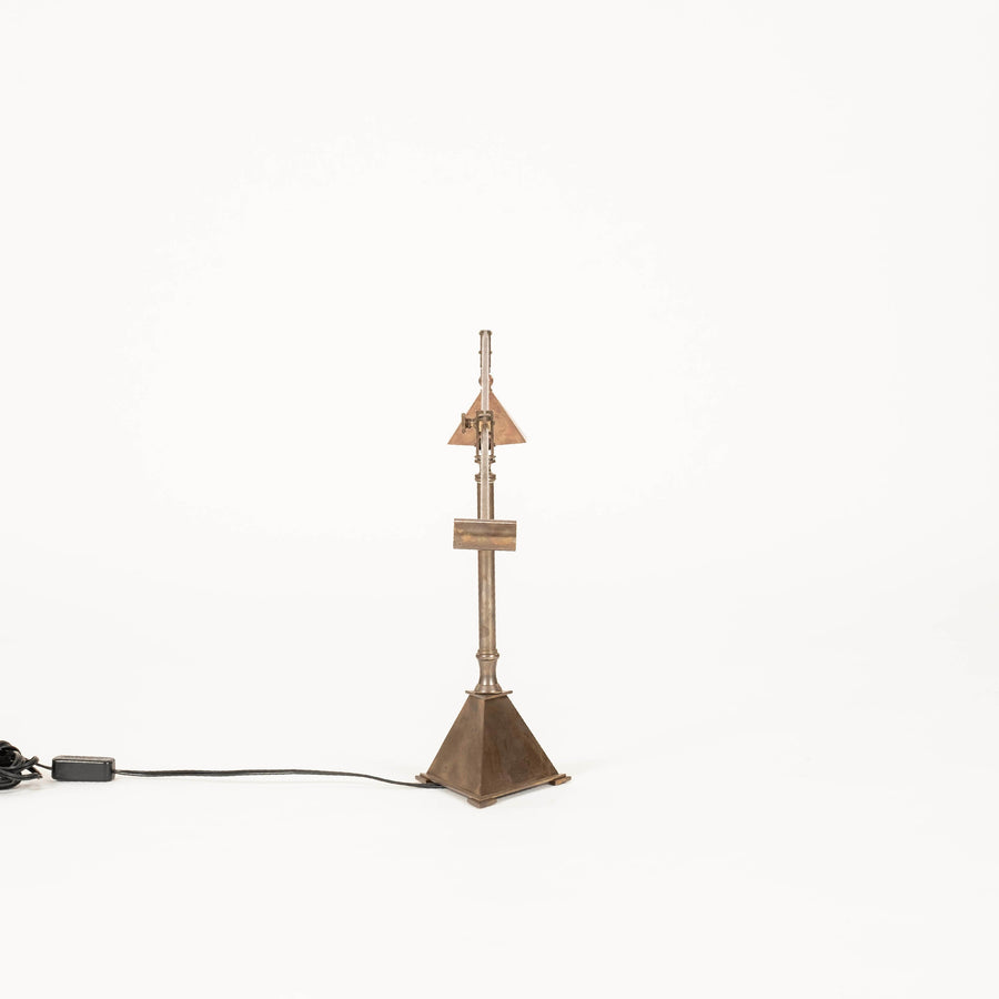 Brass Pyramidal Base Table Lamp