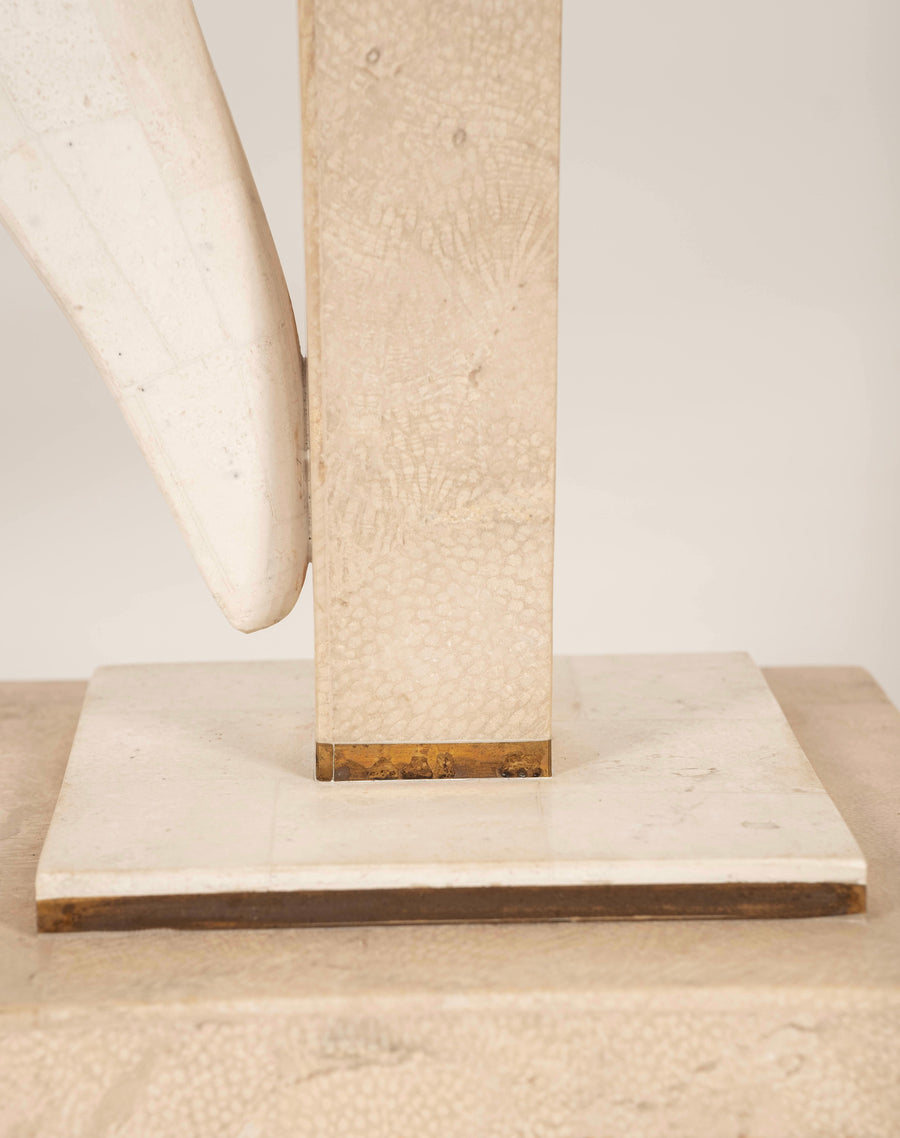 Pair Maitland Smith Tessellated Stone Bird Sculptures