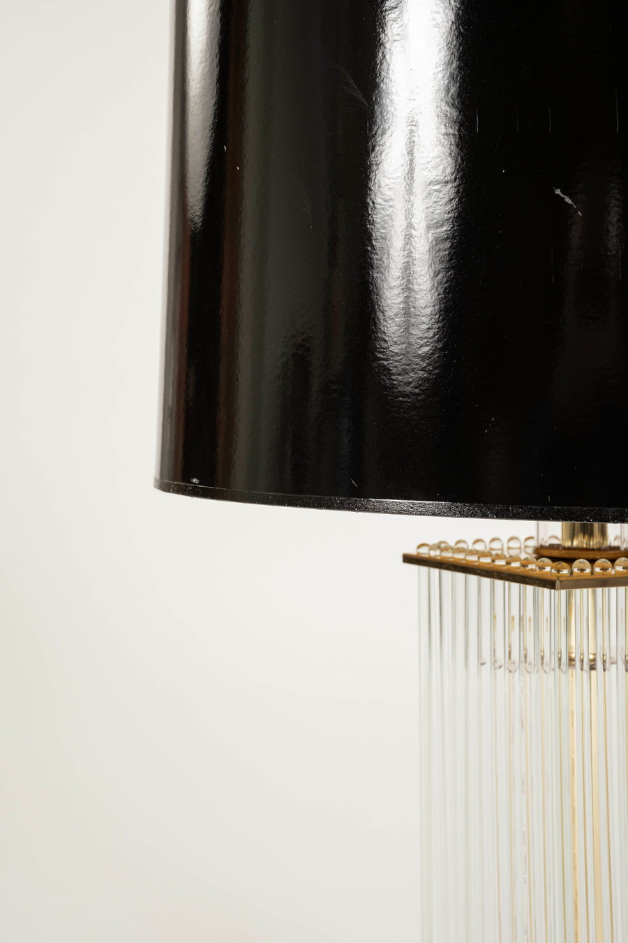 Gaetano Sciolari Glass Rod Brass Table Lamp