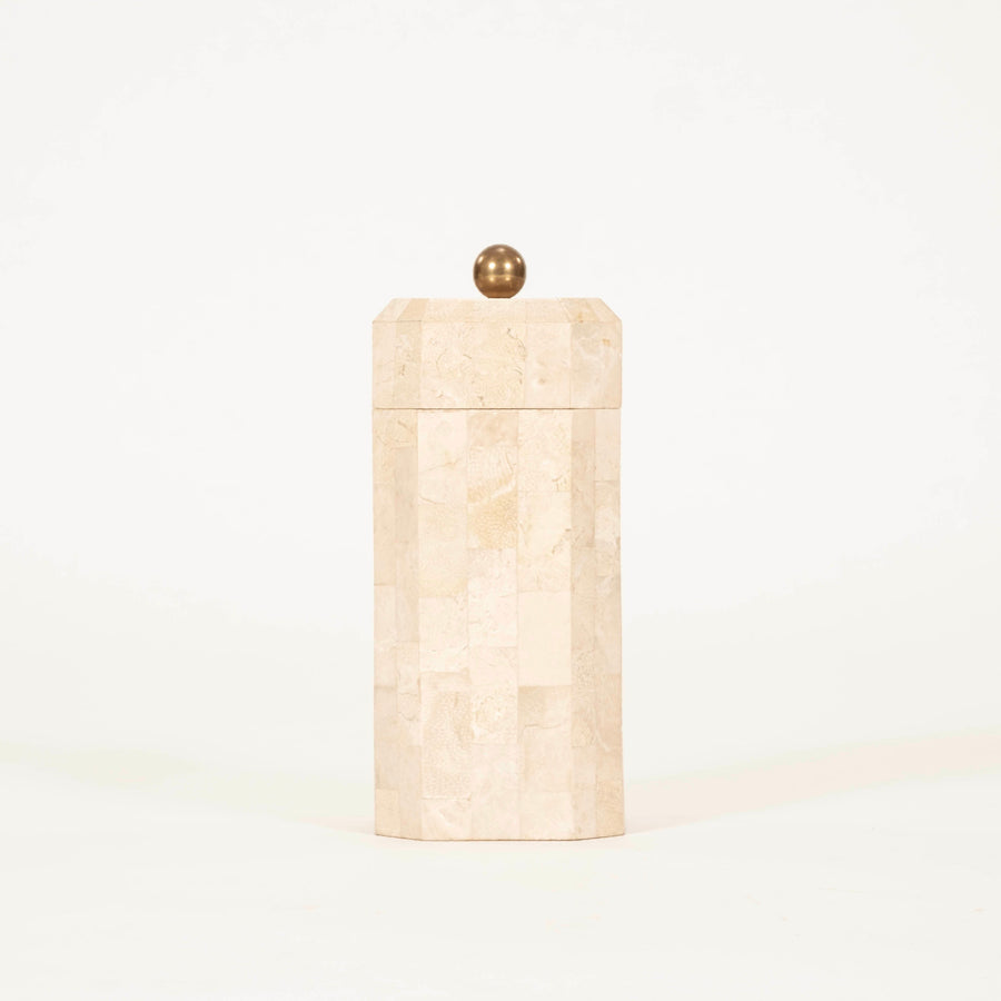 Tessellated Travertine Octagonal Box