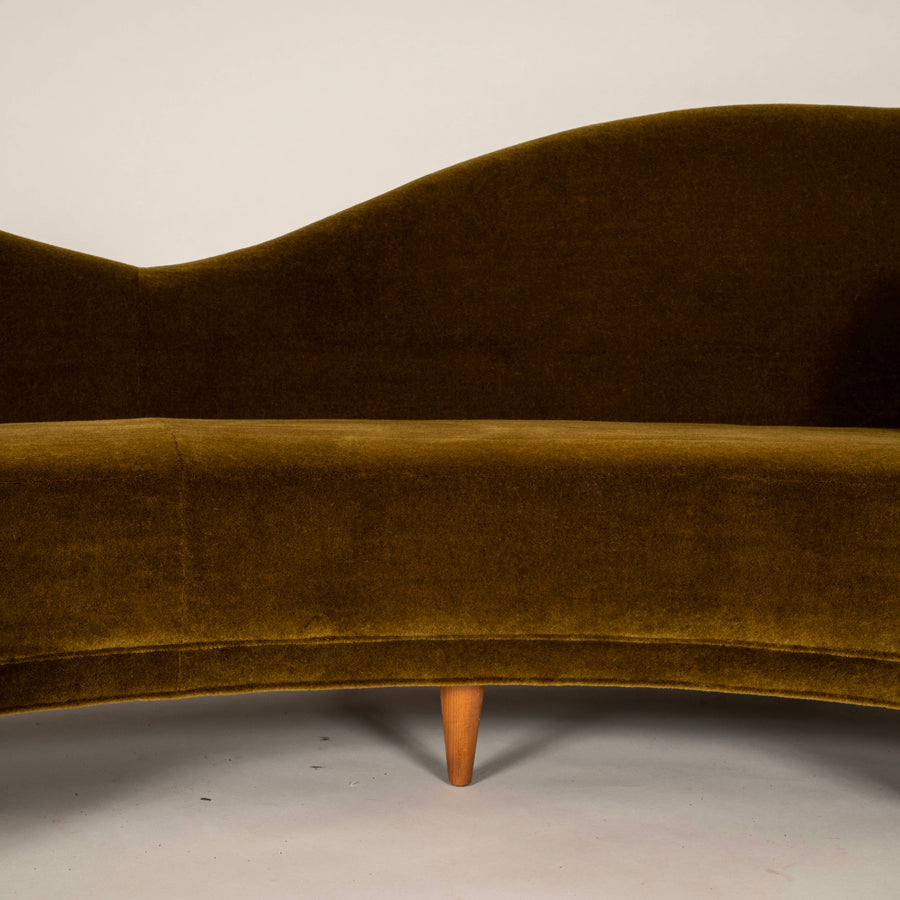MCM Italian Sofa, Verde Green Mohair