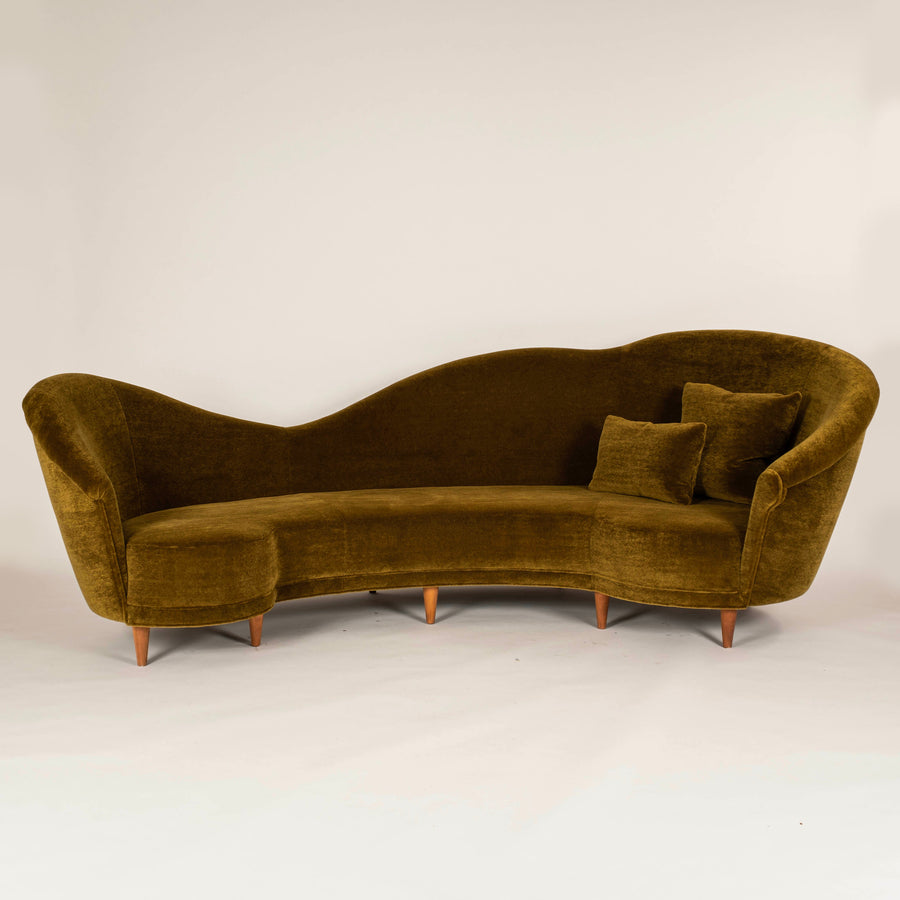 MCM Italian Sofa, Verde Green Mohair