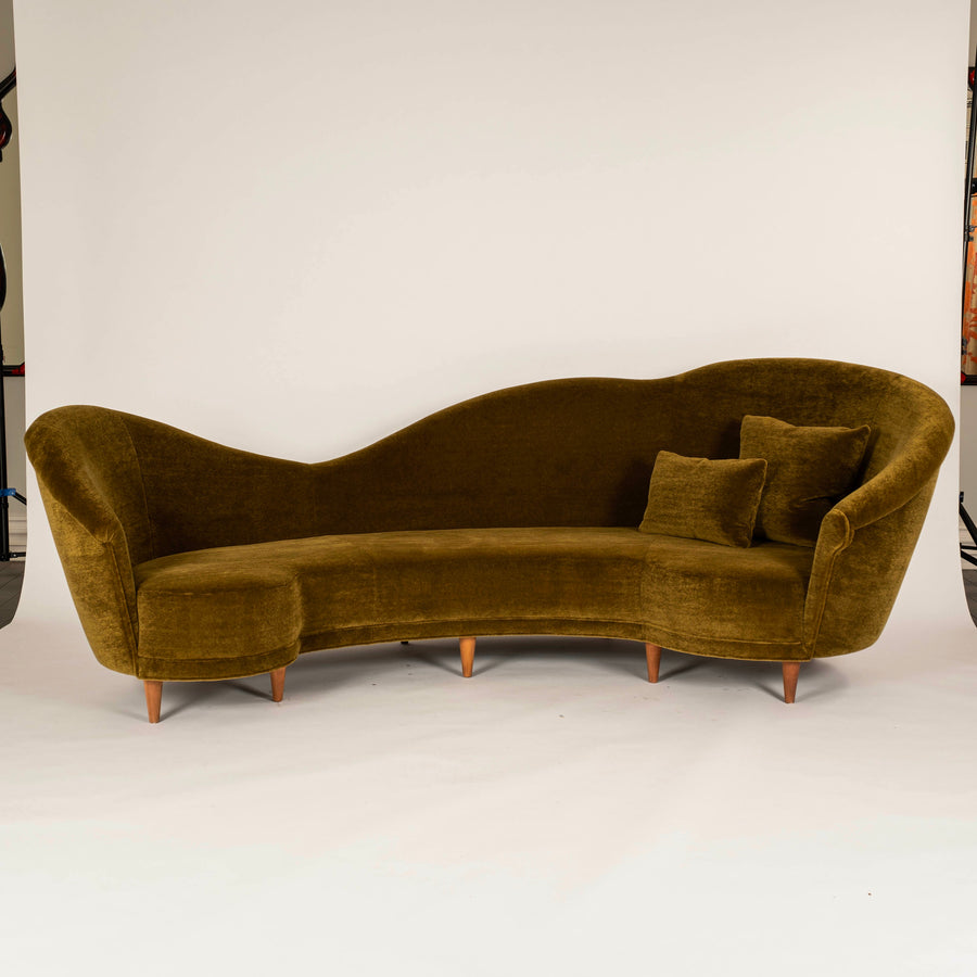 MCM Italian Sofa, Verde Green Mohair