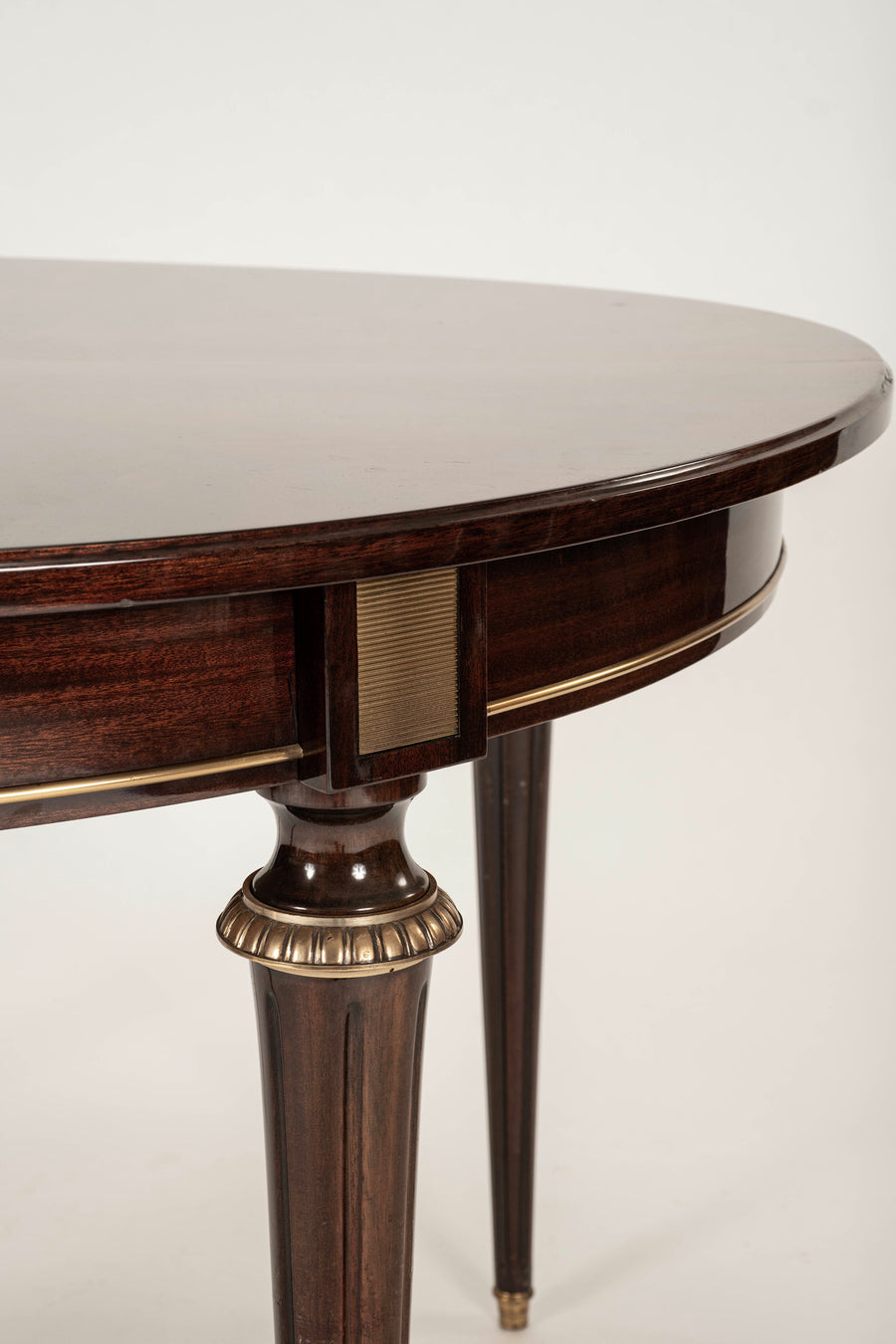20th Century Louis XVI Style Lacquered Dining Table, ~48” Diameter
