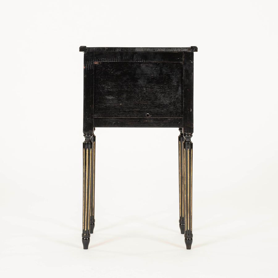 Pair Louis XVI Style Black Nightstands