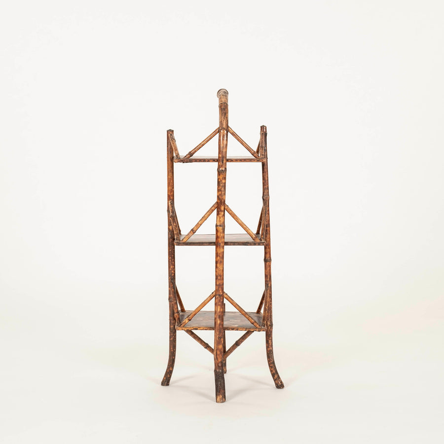 19th Century Aesthetic Lacquered Bamboo Etagere