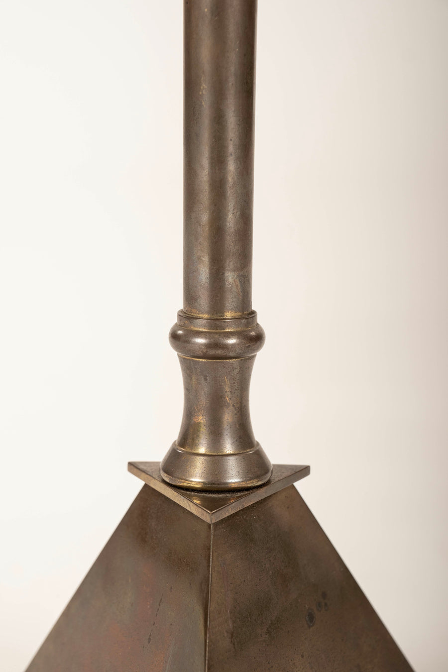 Brass Pyramidal Base Table Lamp