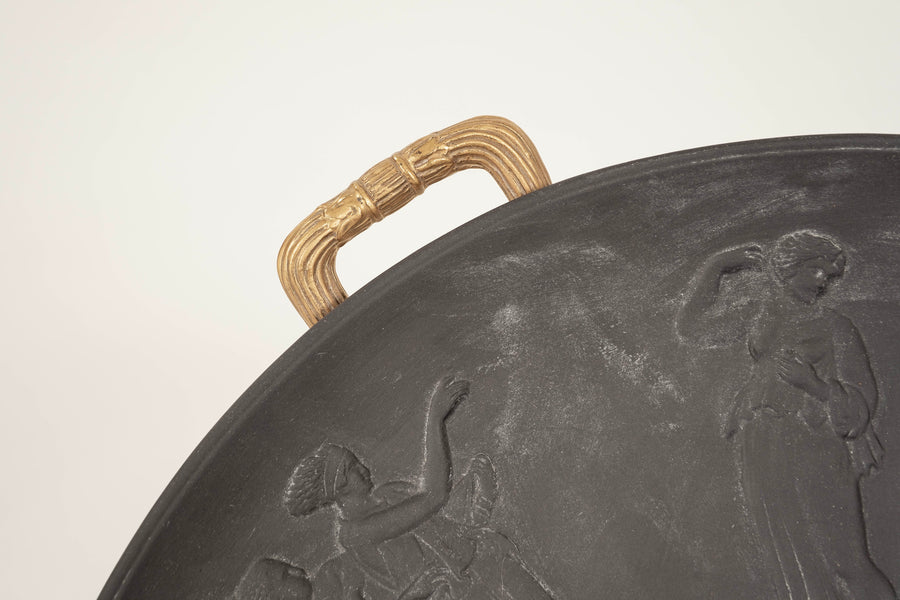 Agostinelli Roman Scene Basalt Porcelain Bowl