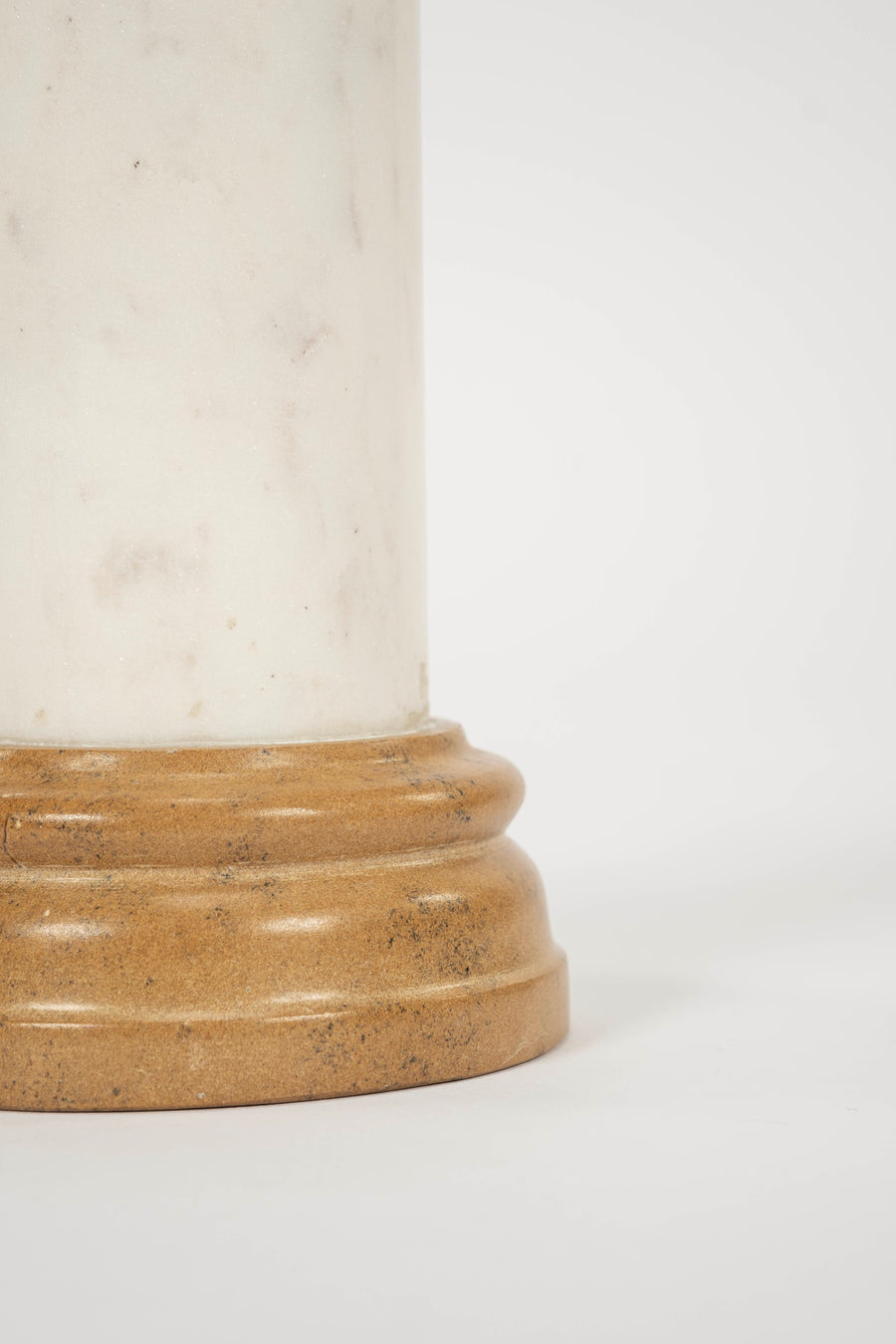 White & Tan Grand Tour Style Marble Pedestal