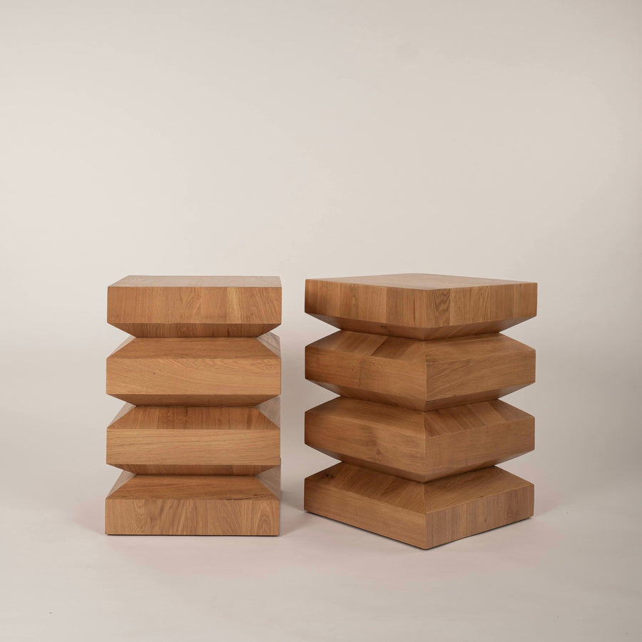 Cormac Square Wood Rustic Oak End Table