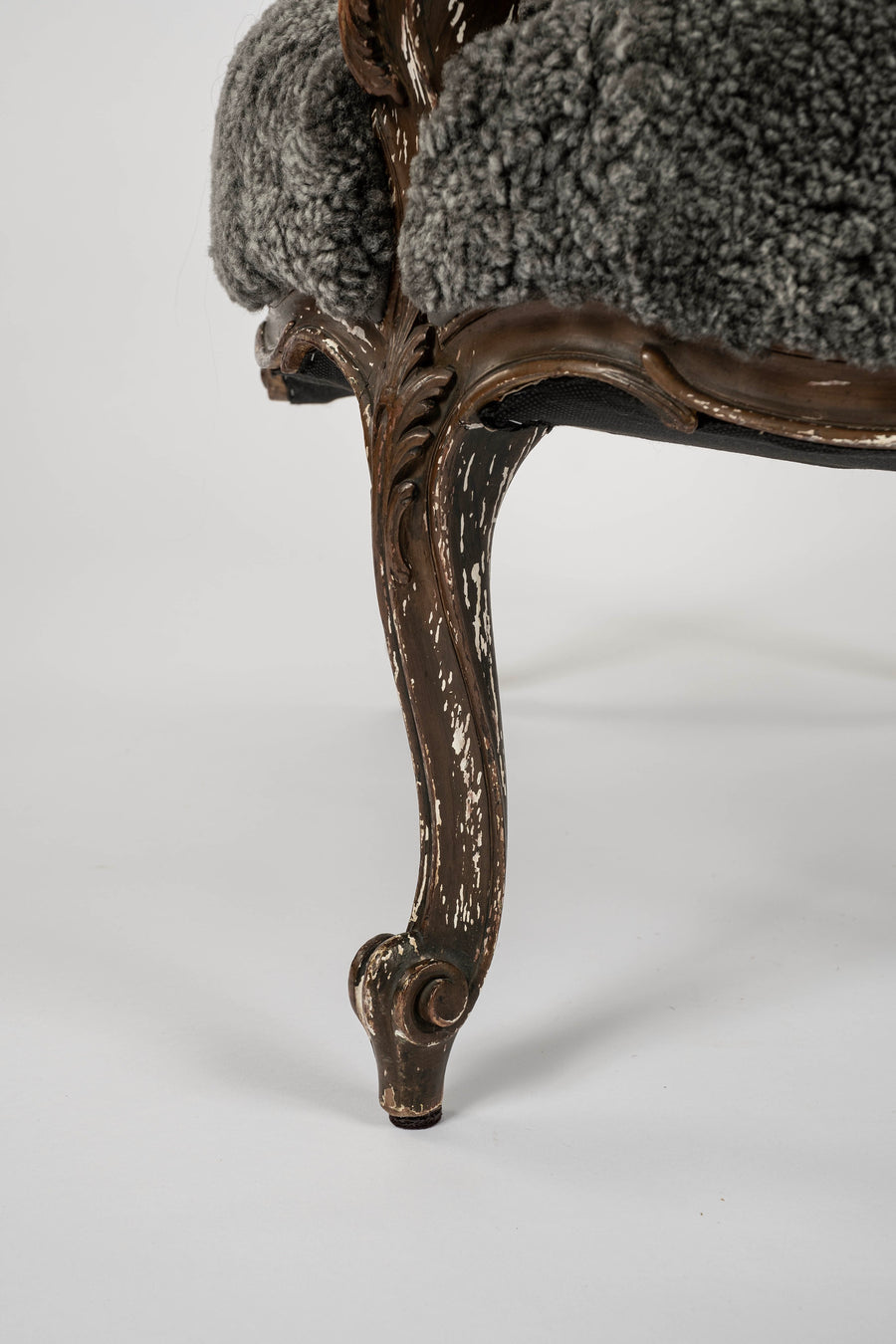 18th Century French Louis XV Sheepskin Bergère