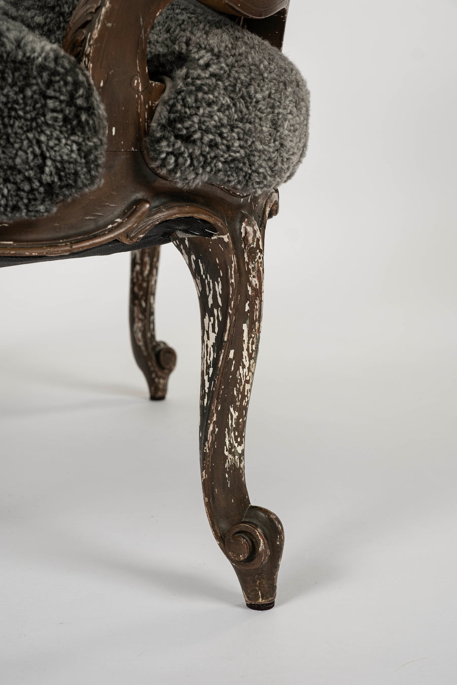 18th Century French Louis XV Sheepskin Bergère