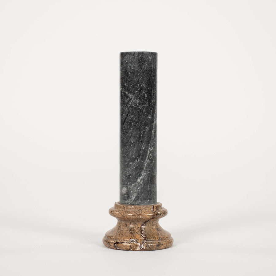 Dark Gray & Rainforest Brown Grand Tour Style Marble Pedestal
