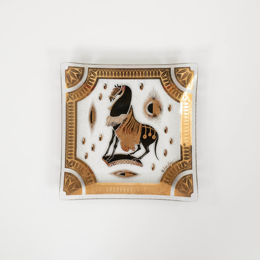 Midcentury Modern Fred Press Trojan Horse Serving Platter