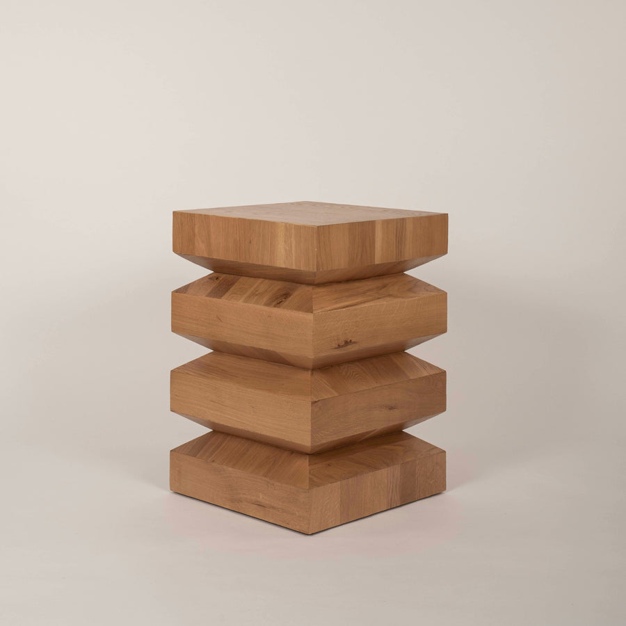 Cormac Square Wood Rustic Oak End Table