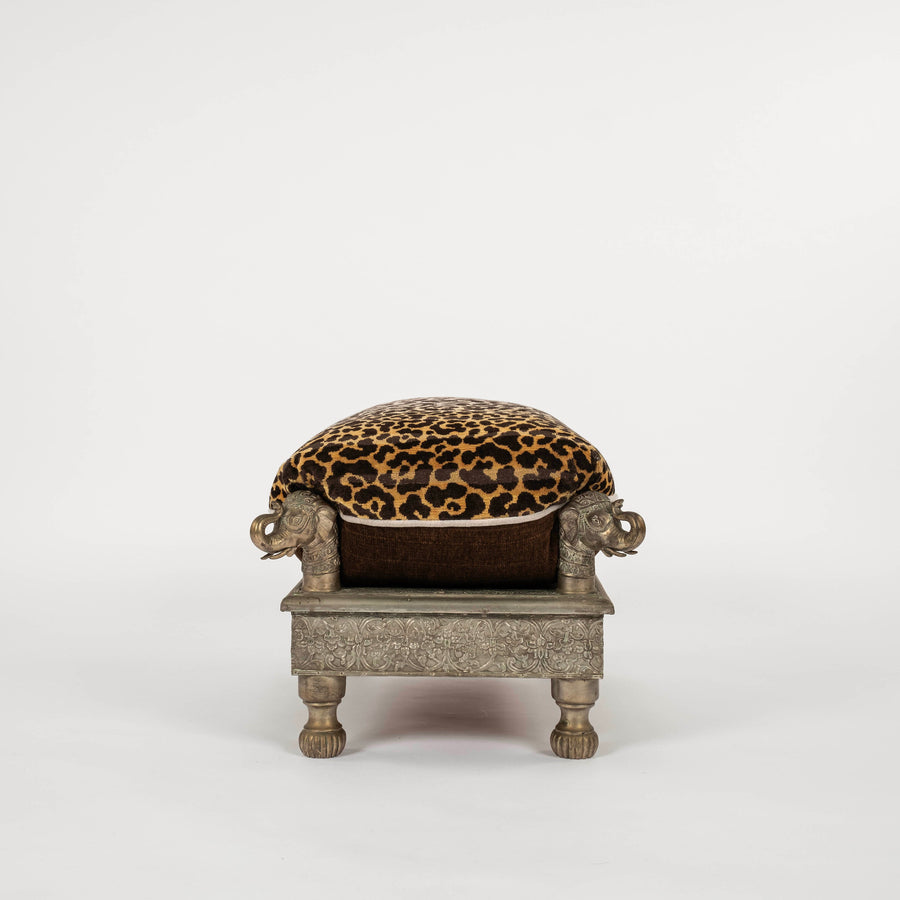 Anglo-Indian Elephant Repousse Ottoman