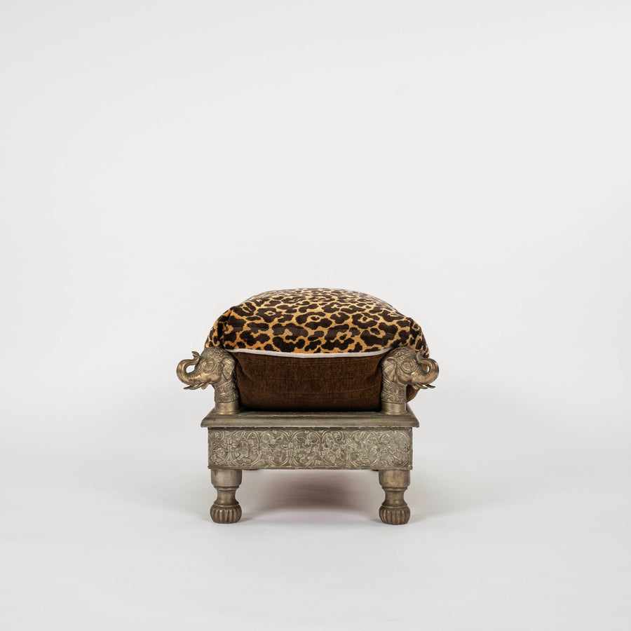 Anglo-Indian Elephant Repousse Ottoman