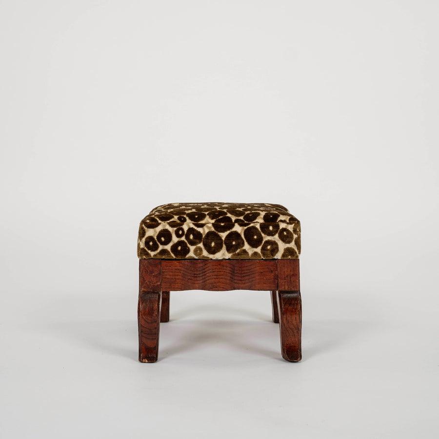 Vintage Pair Clarence House Moss Trocadero Silk Velvet Footstools