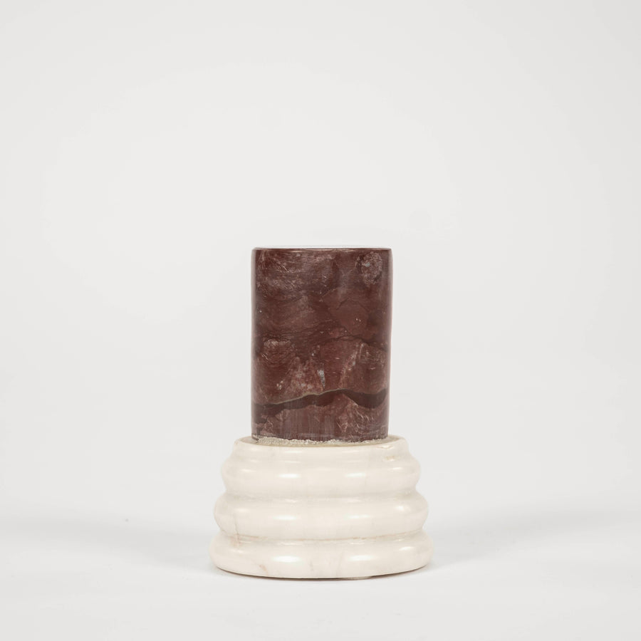 Rosso Grand Tour Style Marble Pedestal