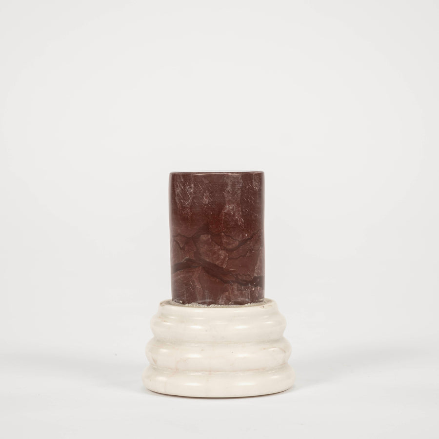 Rosso Grand Tour Style Marble Pedestal