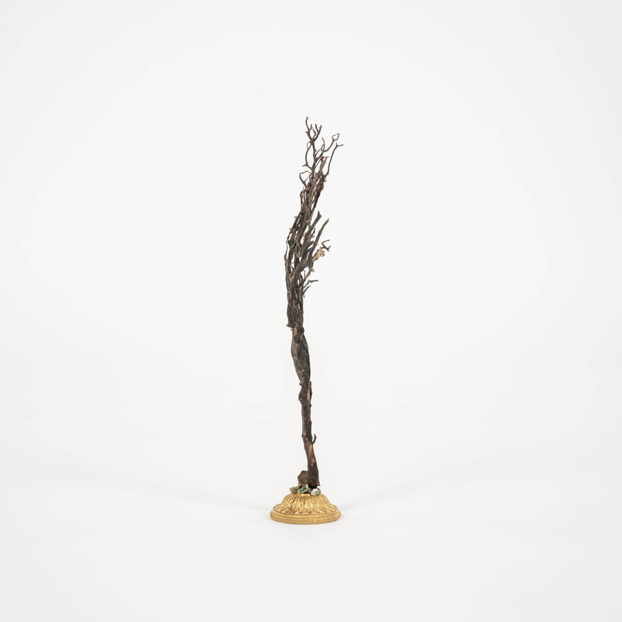 Black Coral Sea Fan Sculpture~ Bronze Doré Fragment