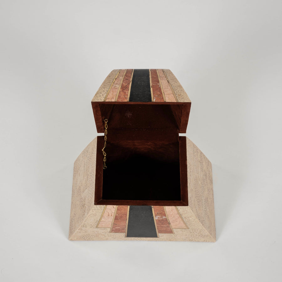 Tessellated Mixed Stone Tapered Arch Box