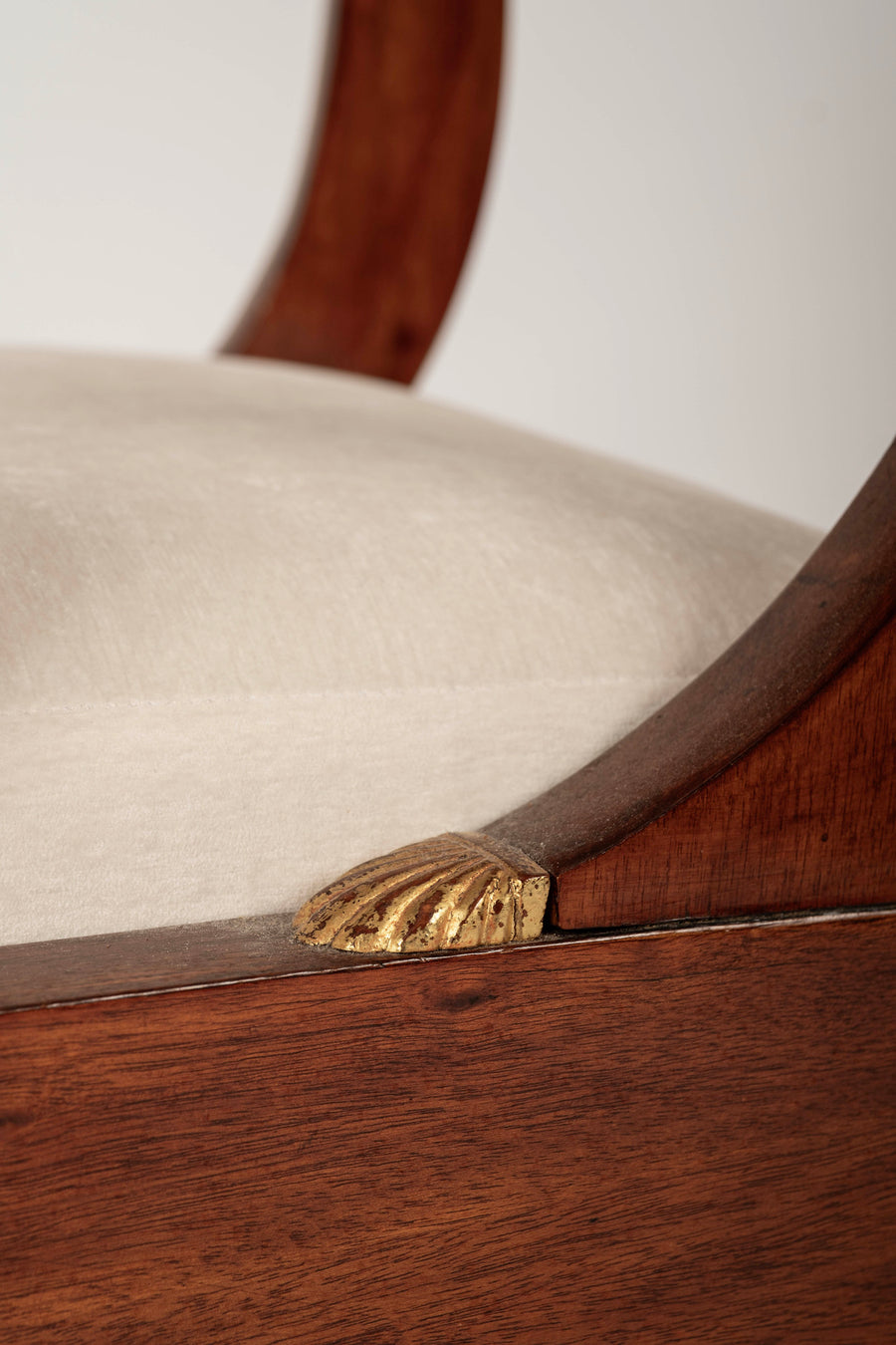 Pair 19th Century Russian Neoclassical Parcel Gilt Mahogany Armchairs