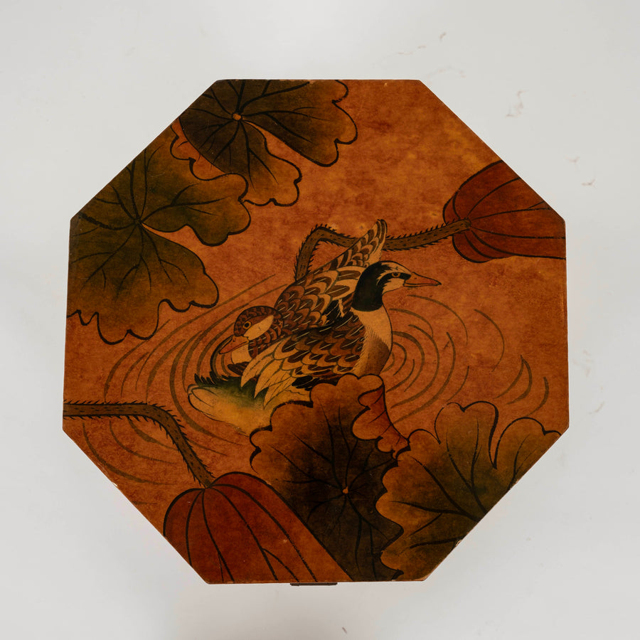 Chinese Lacquered Octagonal Side Table