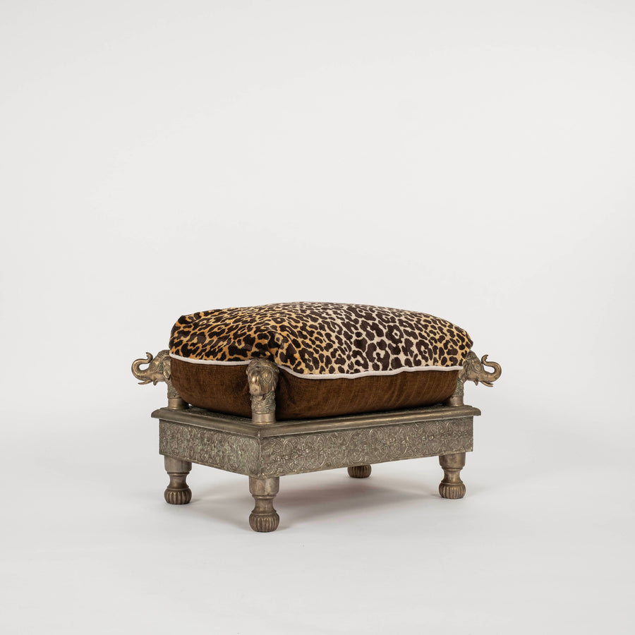 Anglo-Indian Elephant Repousse Ottoman
