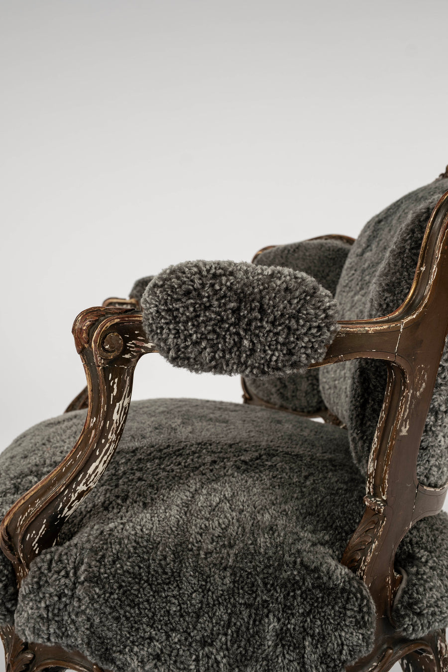 18th Century French Louis XV Sheepskin Bergère