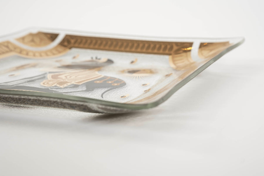 Midcentury Modern Fred Press Trojan Horse Serving Platter