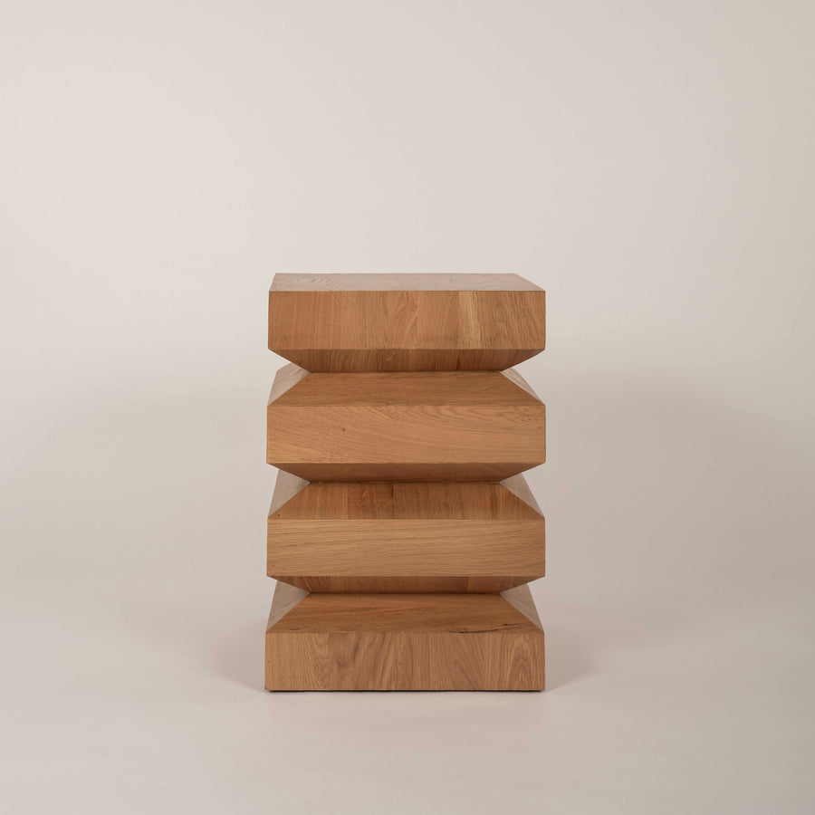 Cormac Square Wood Rustic Oak End Table