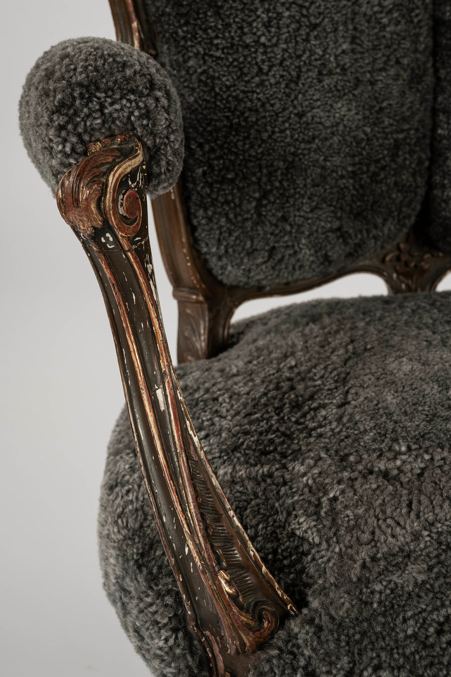 18th Century French Louis XV Sheepskin Bergère