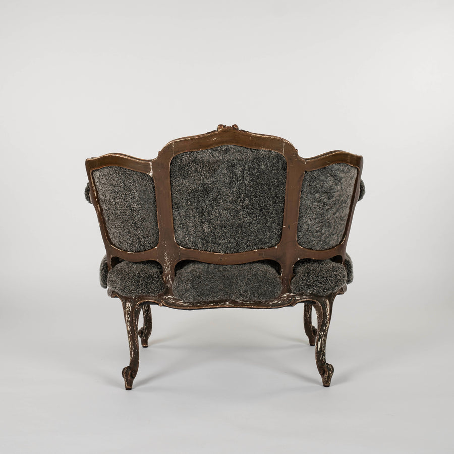 18th Century French Louis XV Sheepskin Bergère