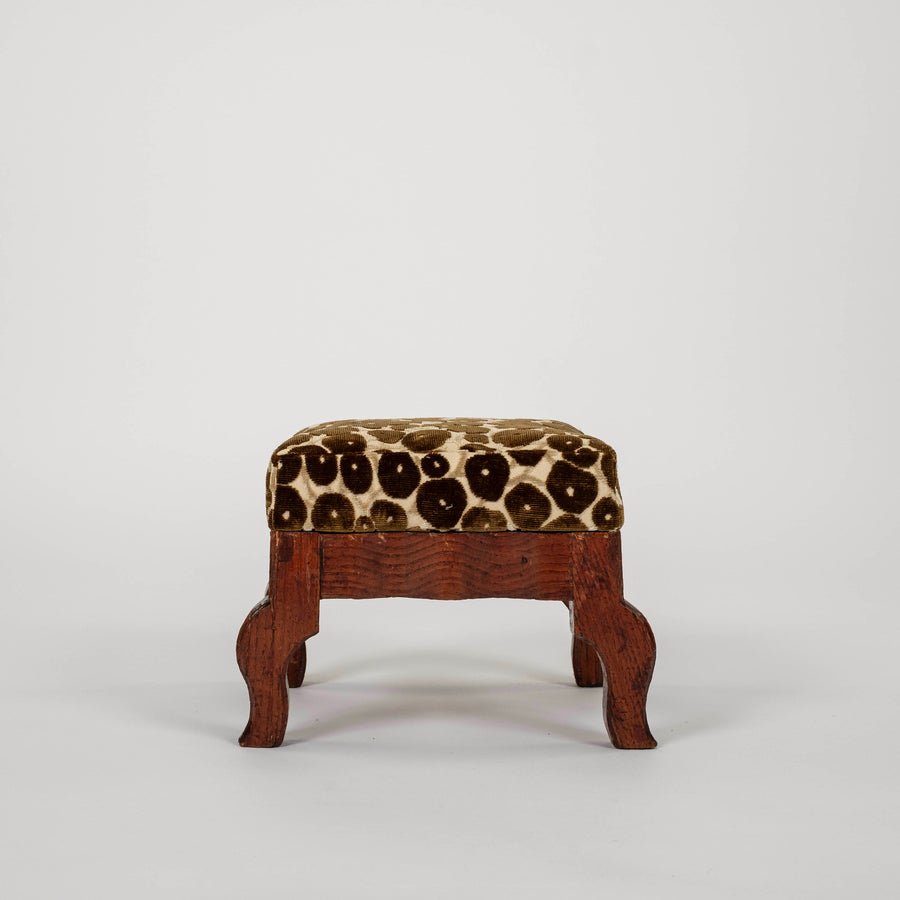 Vintage Pair Clarence House Moss Trocadero Silk Velvet Footstools