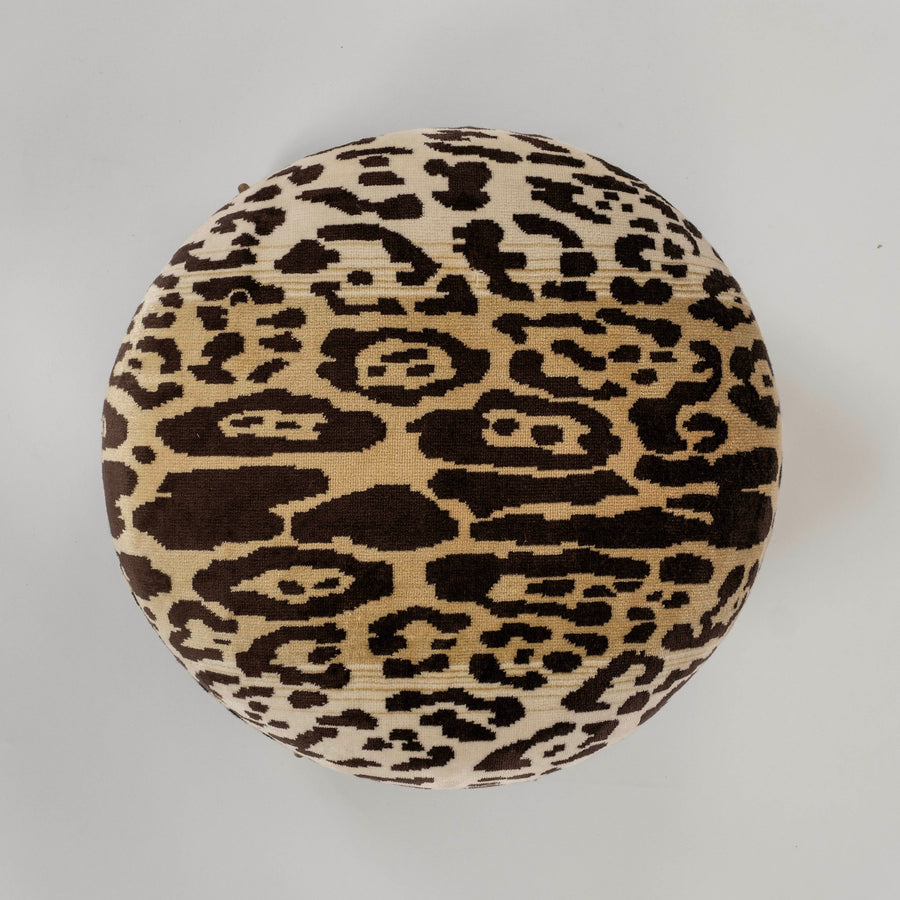 19th Century Nobilis Leopard Velvet Footstool
